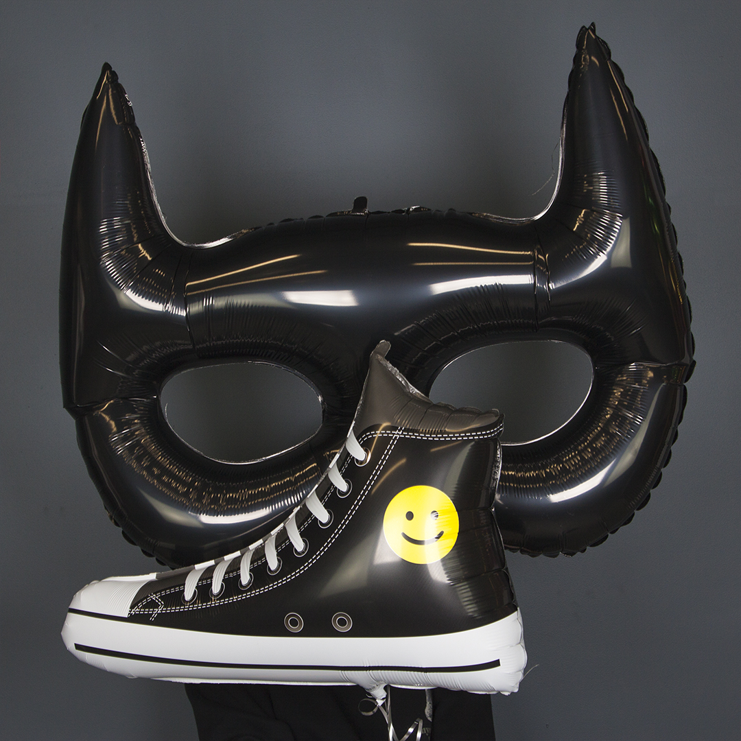 Шар (36''/91 см) Фигура, Маска, Черный, 1 шт. в уп.