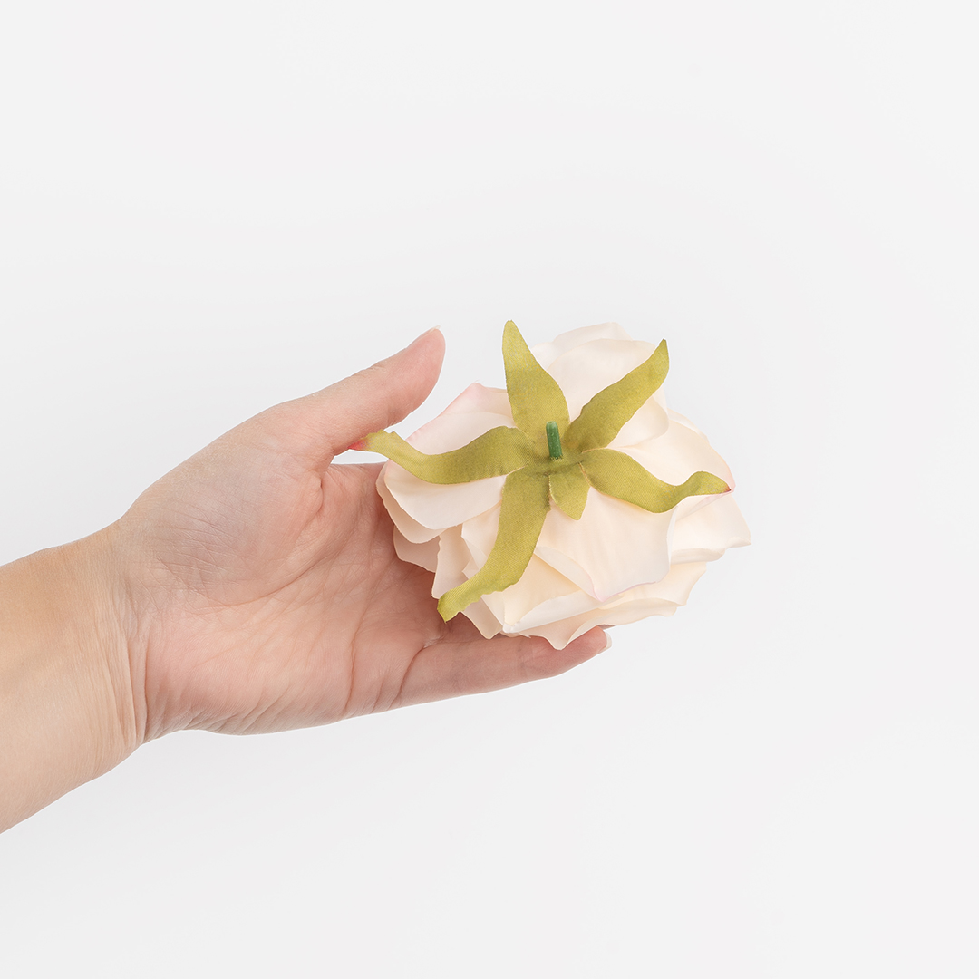 Роза (бутон), искусственная, Персиковый, 9 см, 3 шт. в упак. 