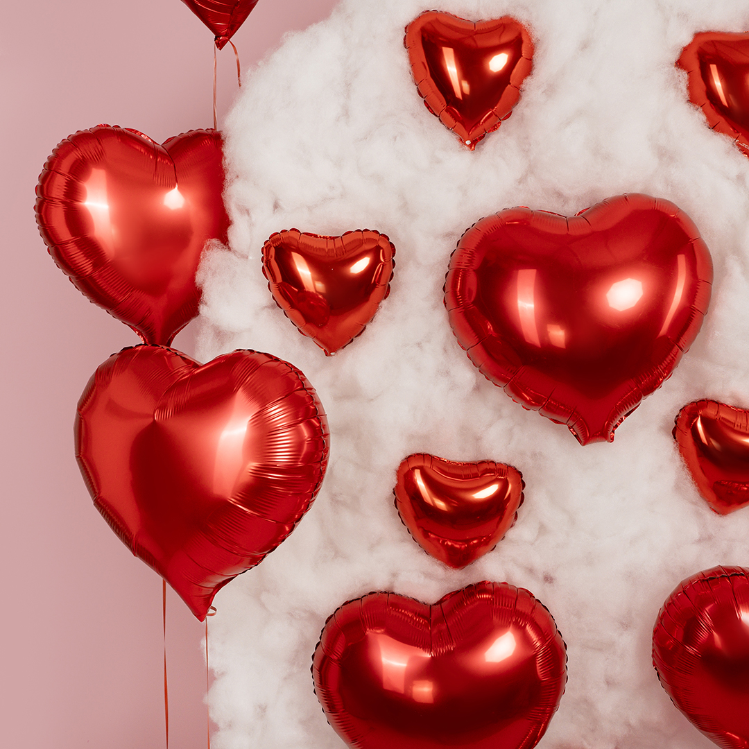 Шар (18''/46 см) Сердце, Красный, Металлик, 1 шт.
