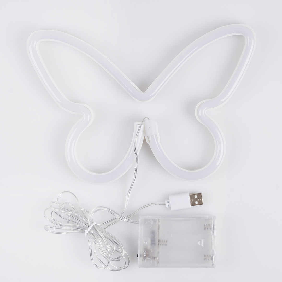 Световая фигура Бабочка, 16*22,5 см. Сиреневый, 1 шт.