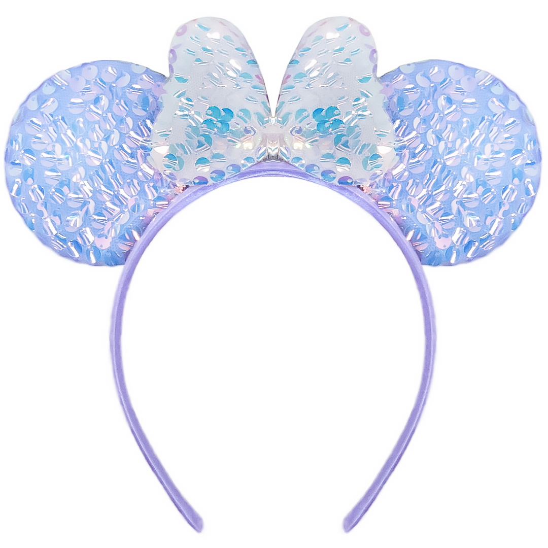 Ободок, Мышка с бантиком, Сиреневый/Белый, 1 шт. 