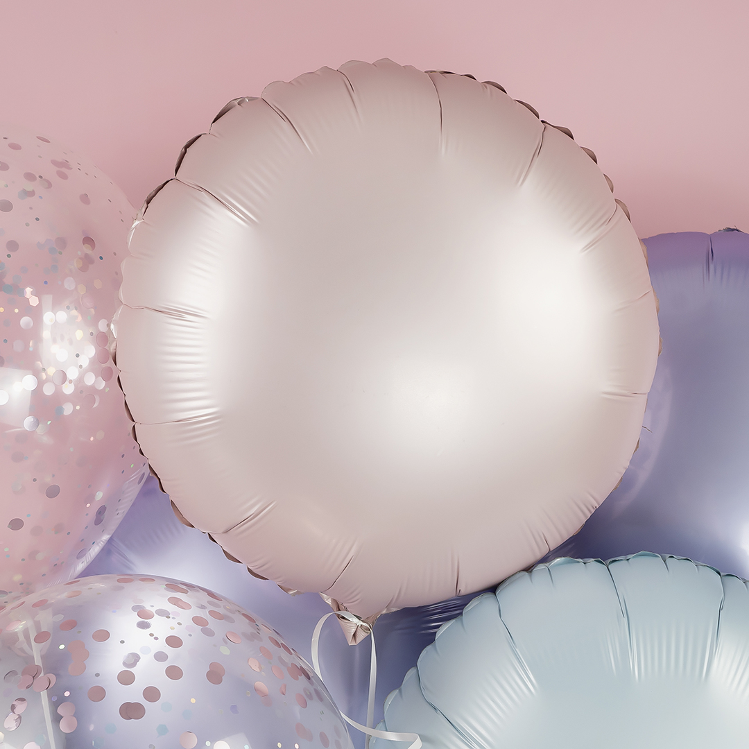 Шар (18''/46 см) Круг, Розовый, Сатин, 1 шт.