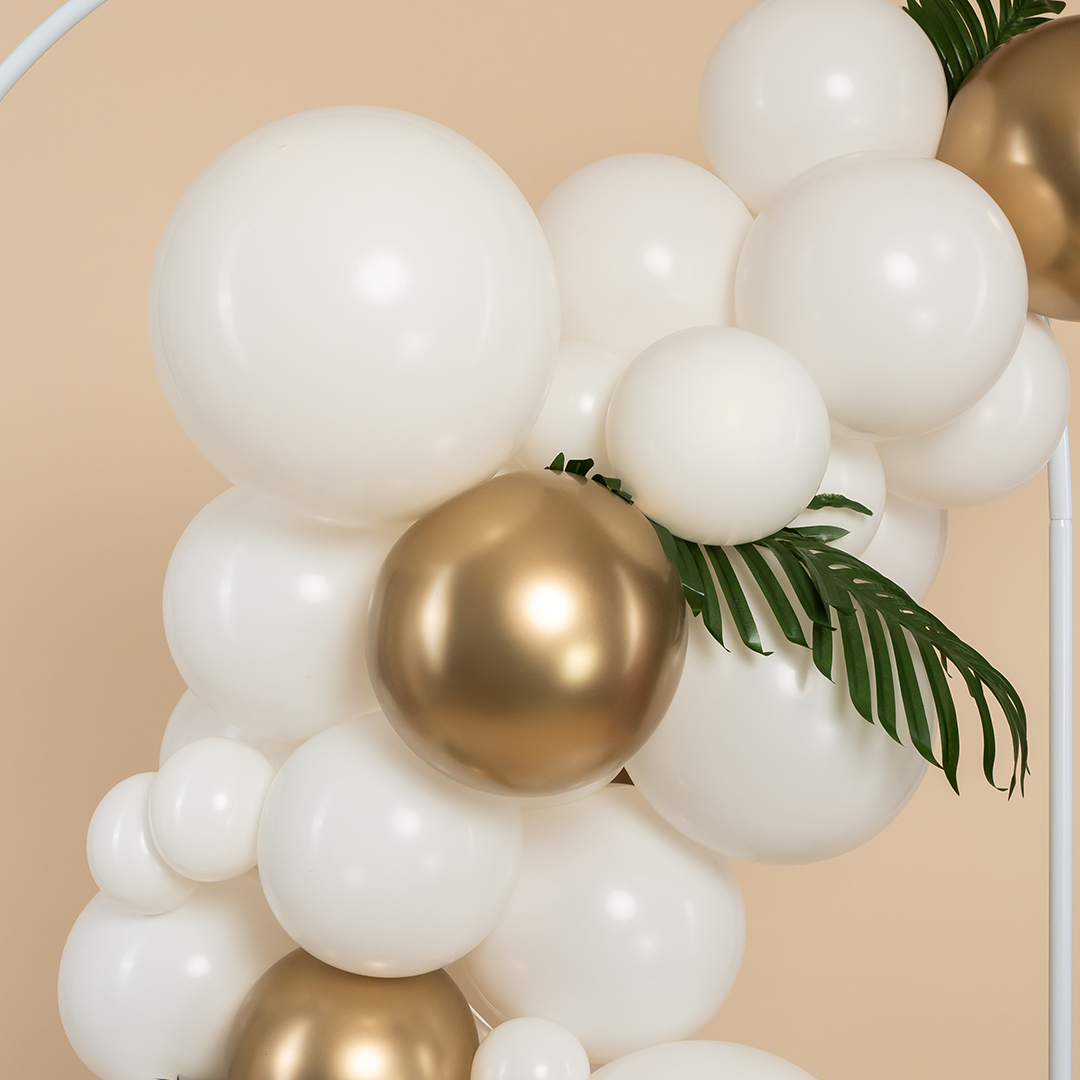 Шар (12''/30 см), Белый (005), пастель, 12 шт.