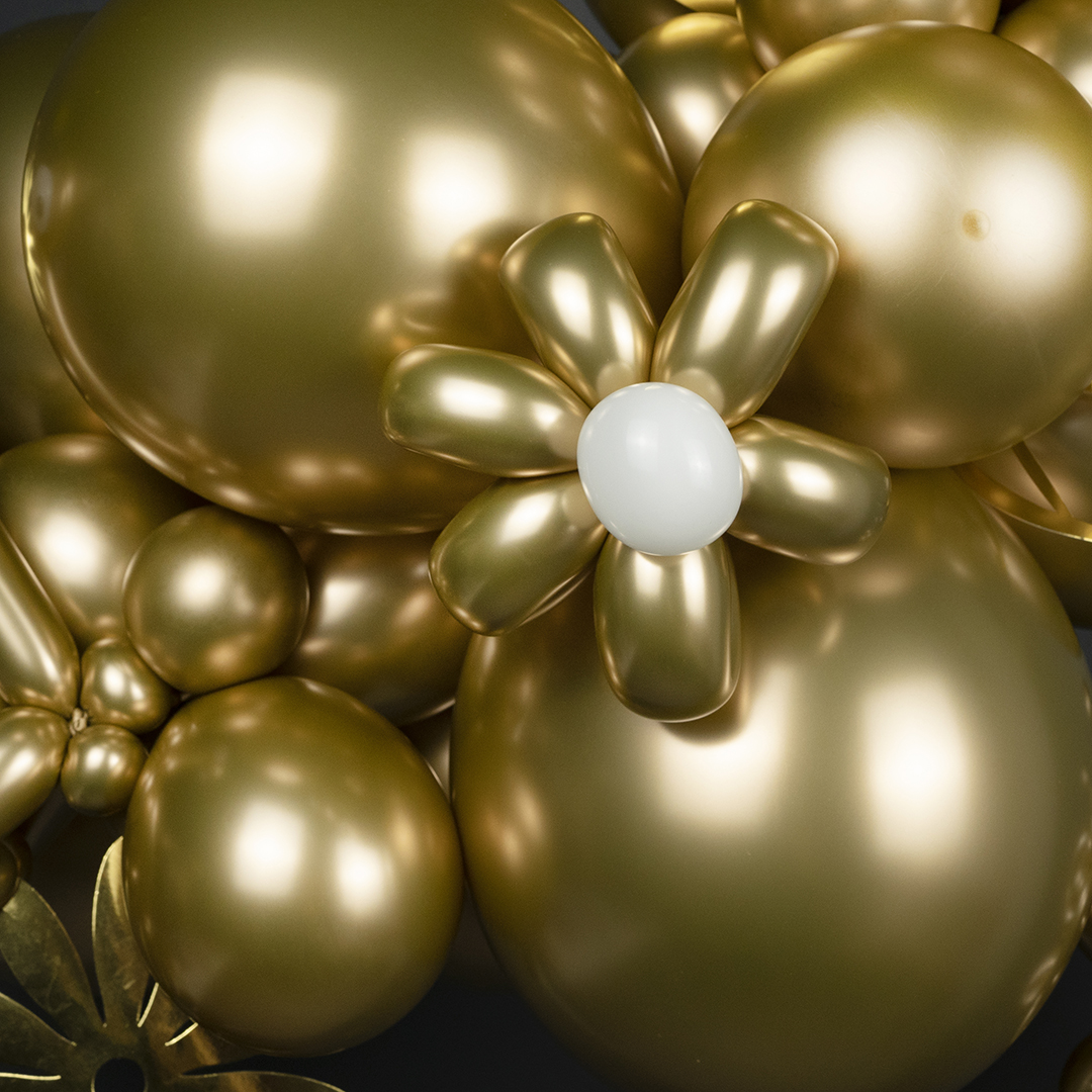 Шар (10''/25 см), Золото, хром, 50 шт.