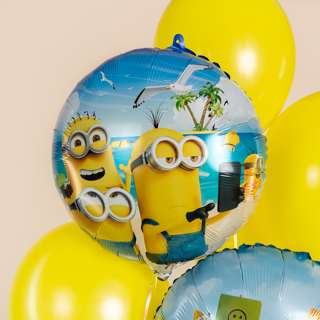 Шар (18''/46 см) Круг, Банановые человечки, 1 шт.