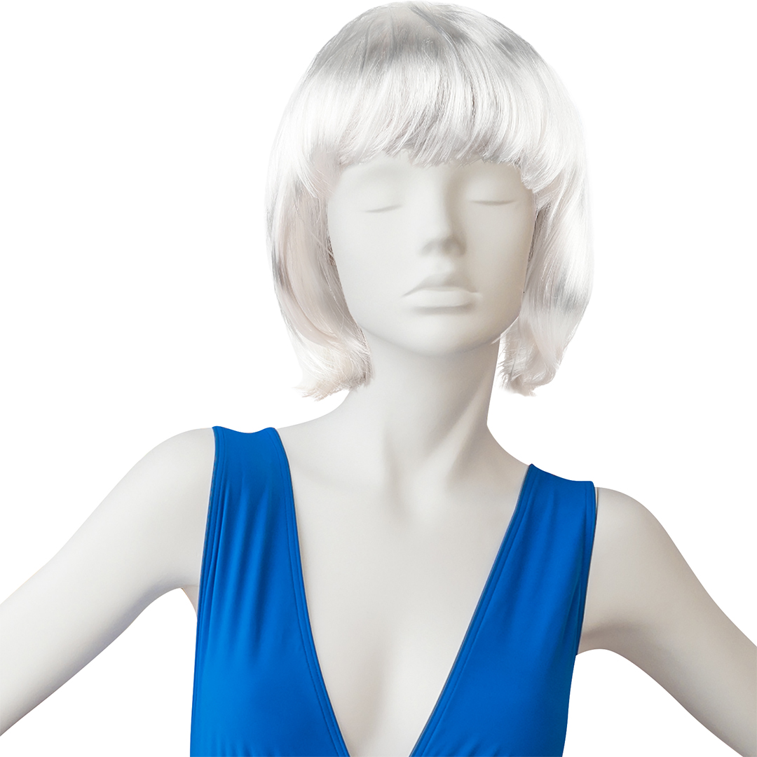 Парик карнавальный, 110 гр, Каре, Платиновый, 1 шт. в упак. 