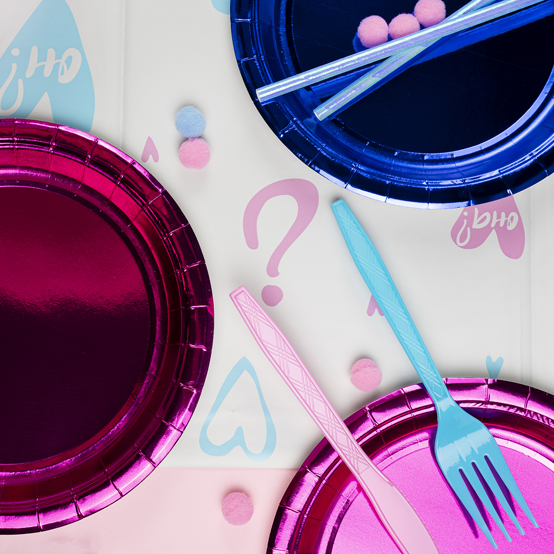 Тарелки (7''/18 см) Фуксия, Металлик, 6 шт.