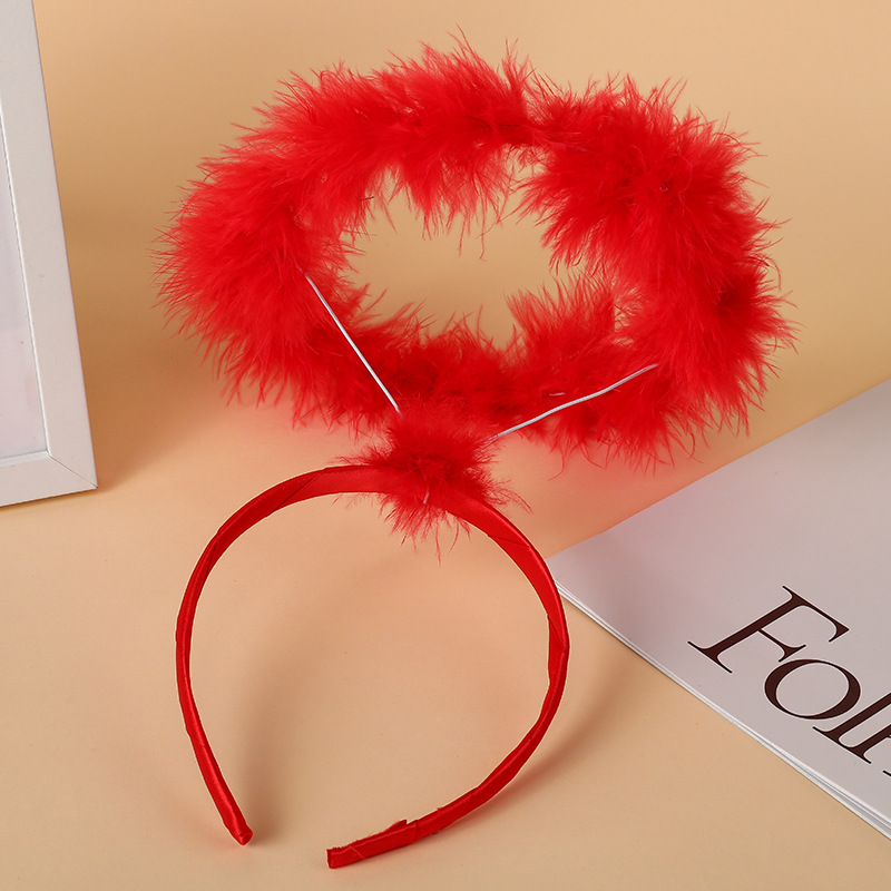 Ободок, Ангел, Красный, 1 шт. 