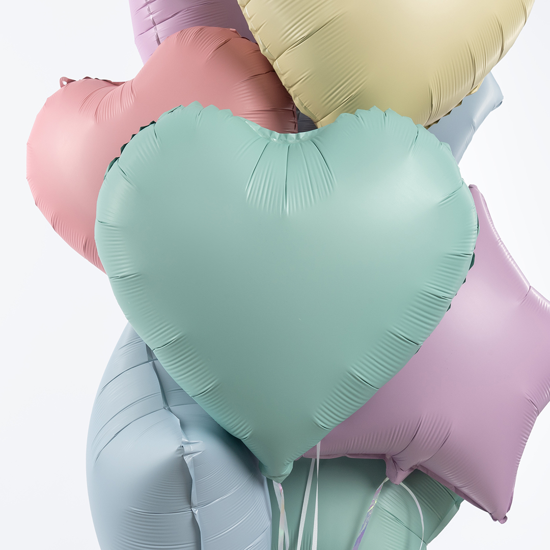 Шар (18''/46 см) Сердце, Нежная мята, Сатин, 1 шт.