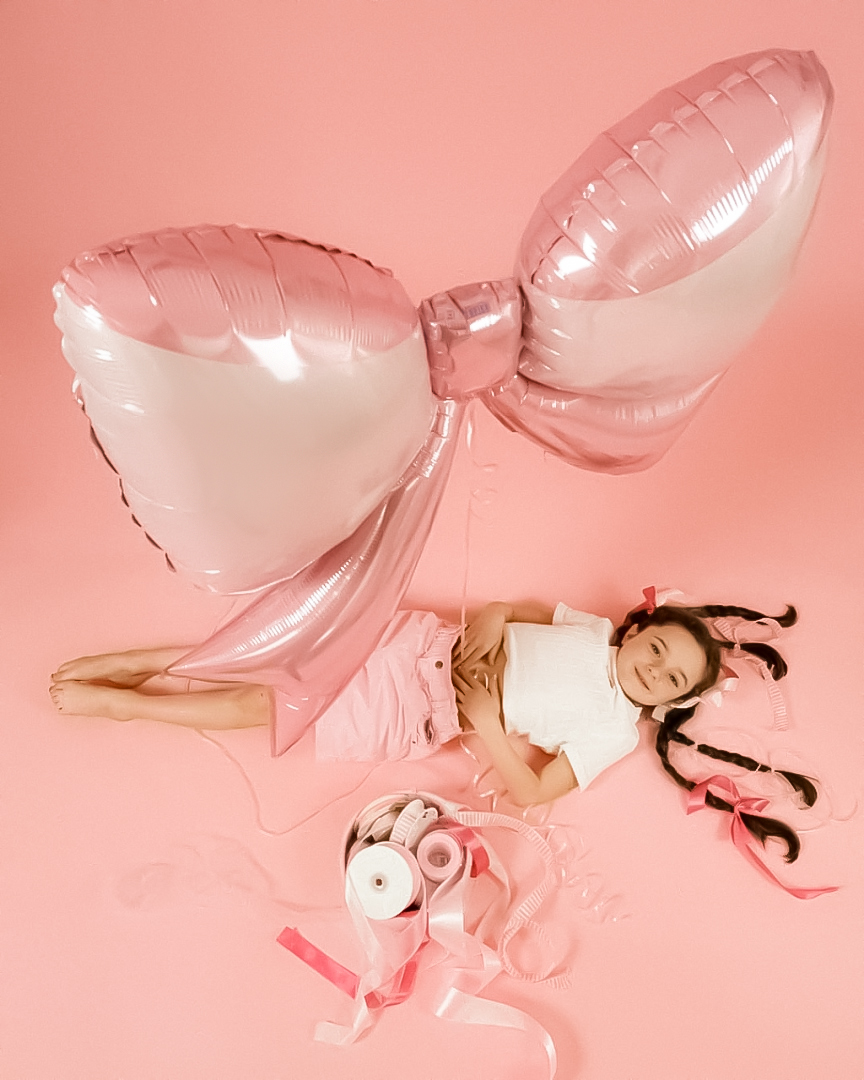 Шар (41''/104 см) Фигура, Бант, Розовый, 1 шт. в уп.