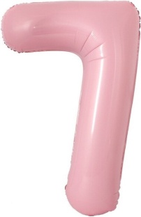 Шар с клапаном (16''/41 см) Мини-цифра, 7, Розовый, 1 шт.