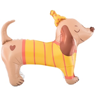 Шар 3D (33''/84 см) Таксик в колпачке, 1 шт. в уп.