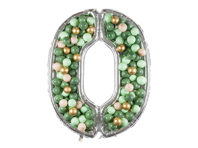 Шар (65''/165 см) Цифра, 0 Каркасная, 1 шт. в уп.