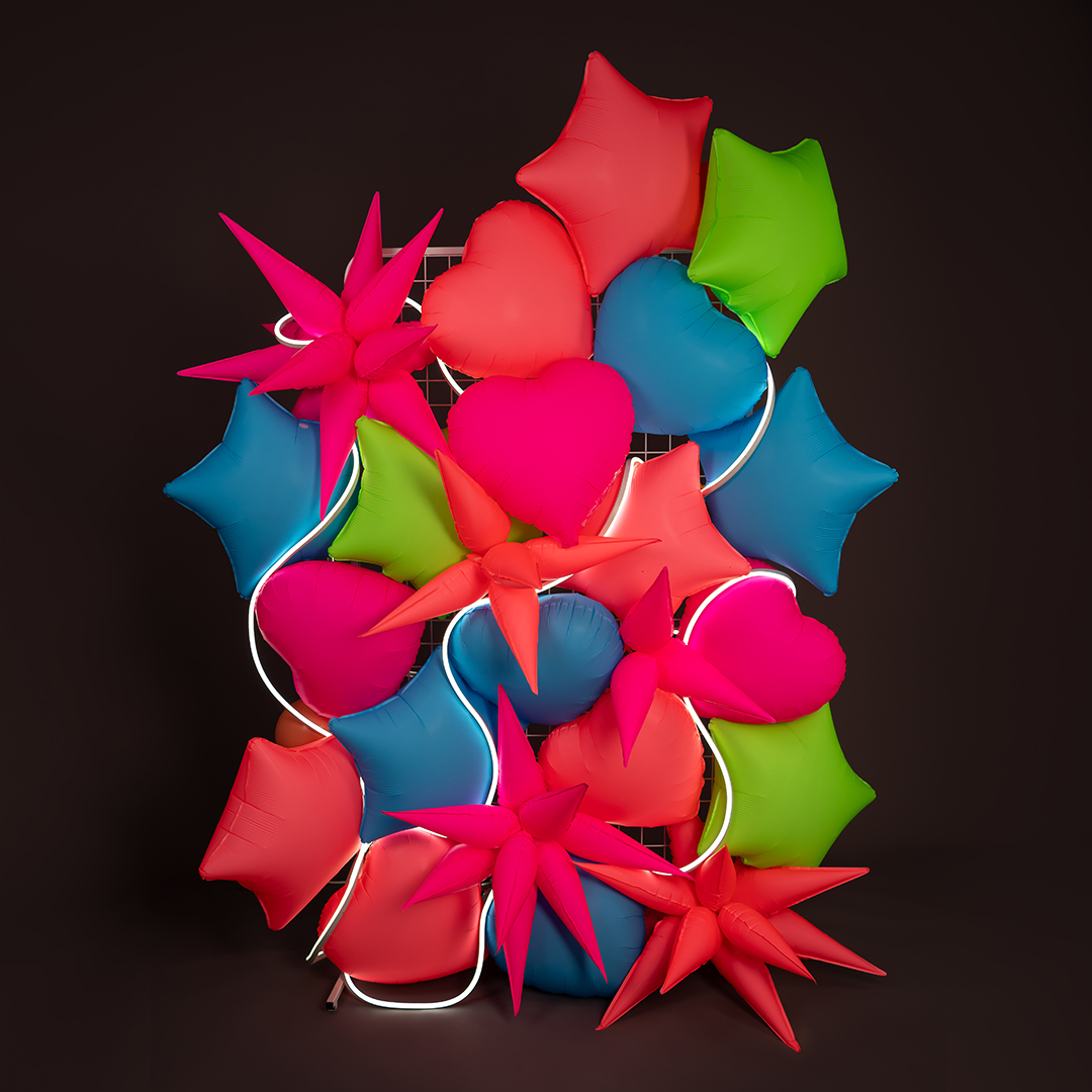 Шар (18''/46 см) Звезда, Салатовый, Неон, 1 шт.