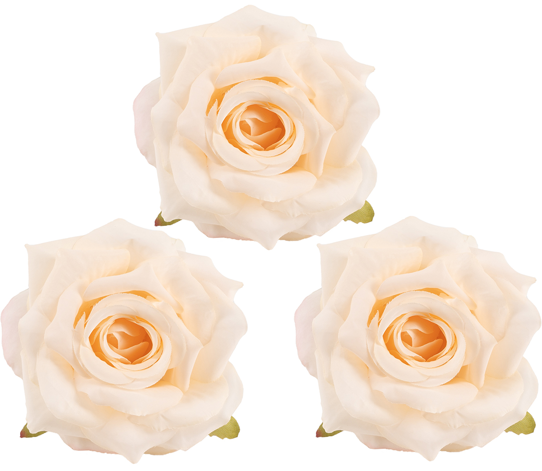 Роза (бутон), искусственная, Персиковый, 9 см, 3 шт. в упак. 