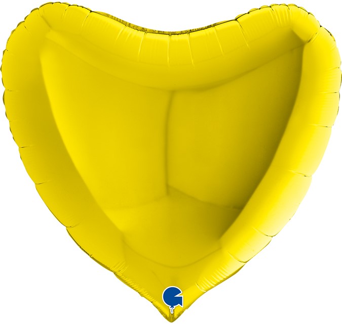 Шар (36''/91 см) Сердце, Желтый, 1 шт.