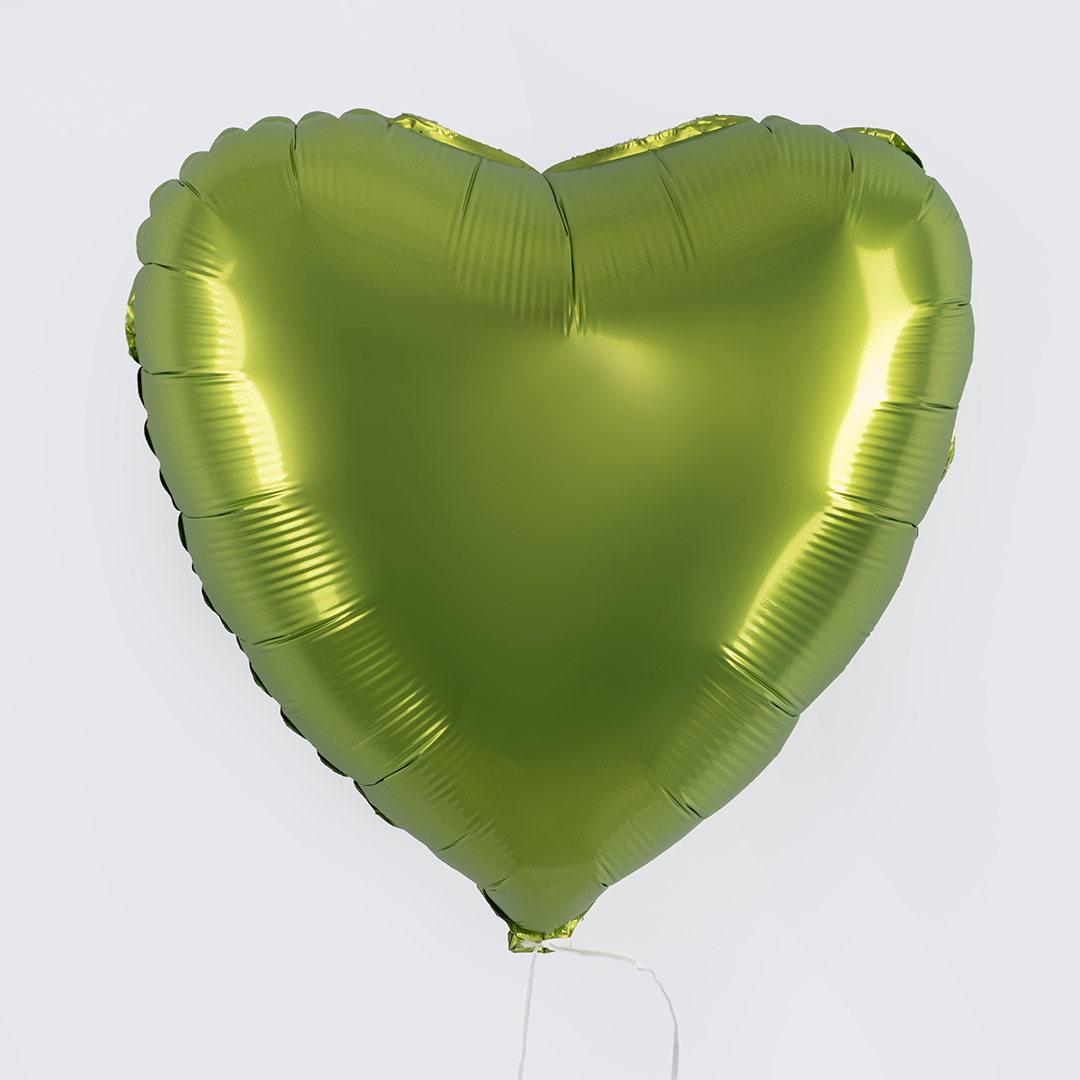 Шар (18''/46 см) Сердце, Зеленый чай, Сатин, 1 шт.