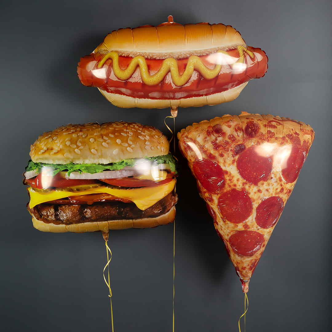 Шар (29''/74 см) Фигура, Пицца, 1 шт. в уп.