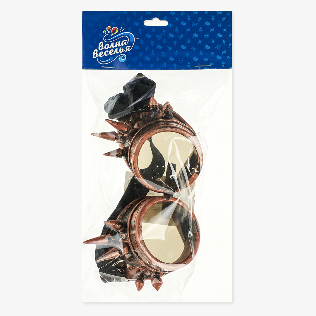 Карнавальные очки, Стимпанк, Старое золото, 1 шт. 