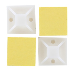 Монтажная база Крепеж самоклеящийся, 18*18 мм. Белый, 100 шт.