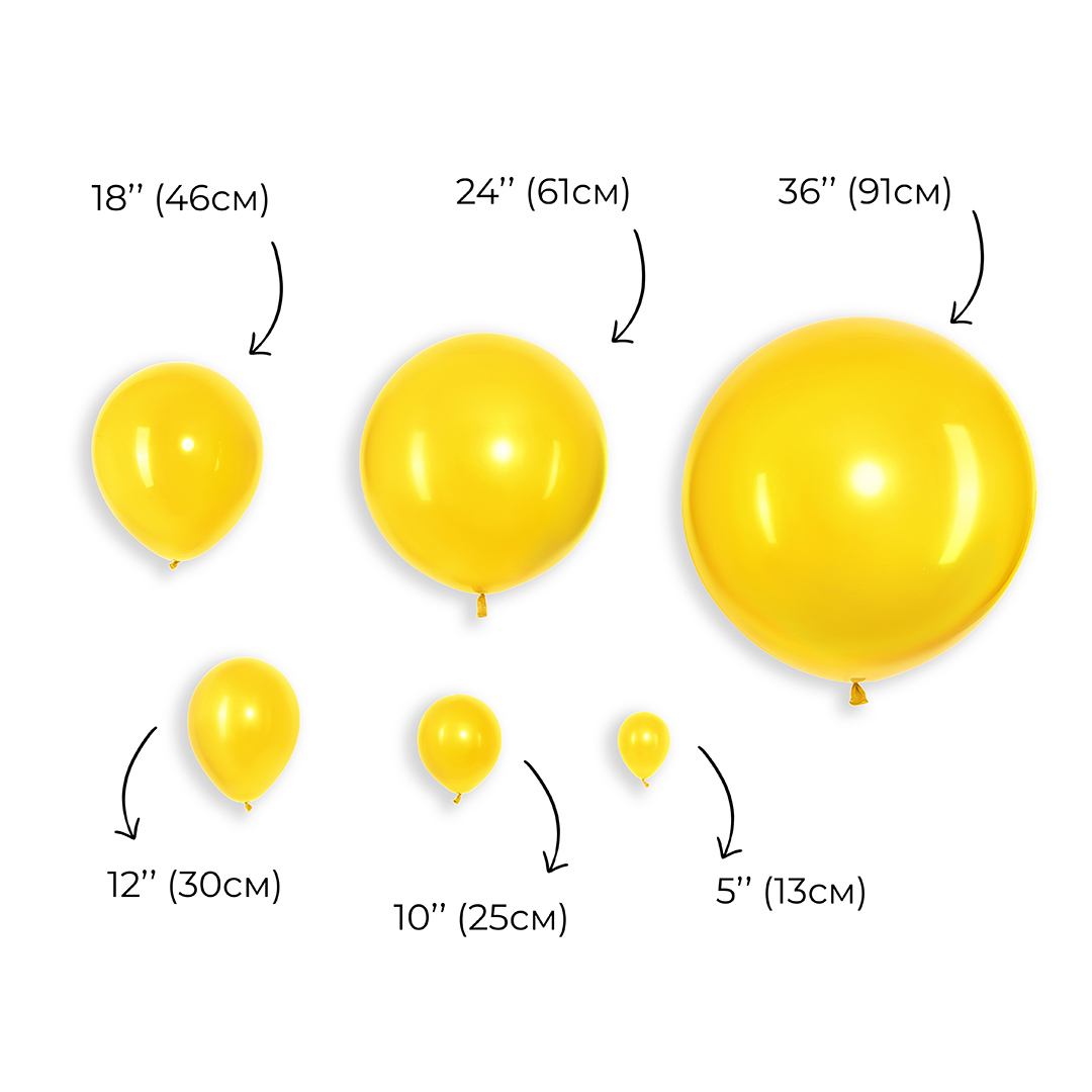 Шар (24''/61 см), Желтый, пастель, 3 шт.