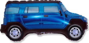 Шар (33''/84 см) Фигура, Внедорожник Джип, Синий, 1 шт.