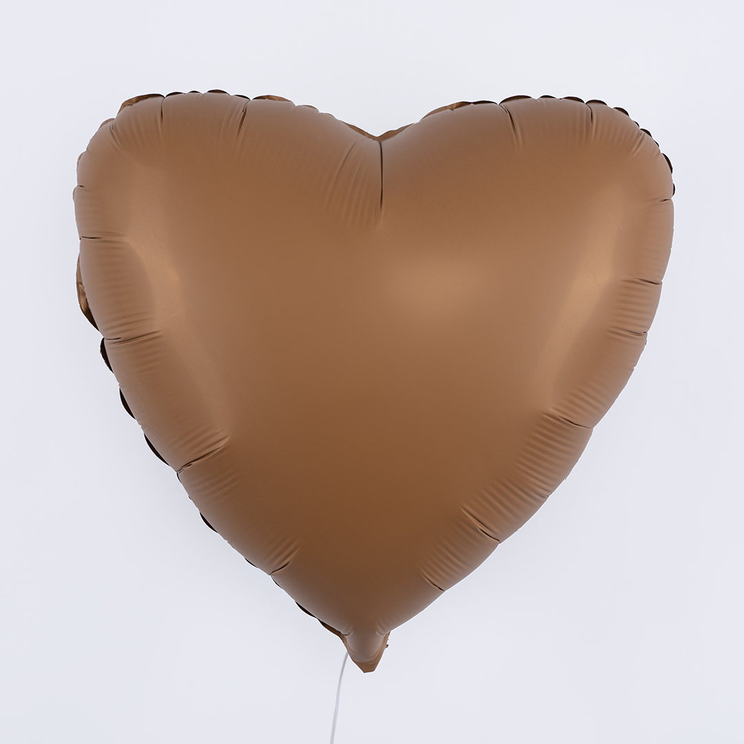 Шар (18''/46 см) Сердце, Шоколад, Матовый, 1 шт.