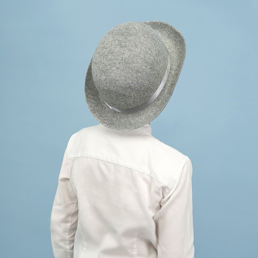 Шляпа Котелок, фетр, Серый, 56-58 разм., 1 шт. 