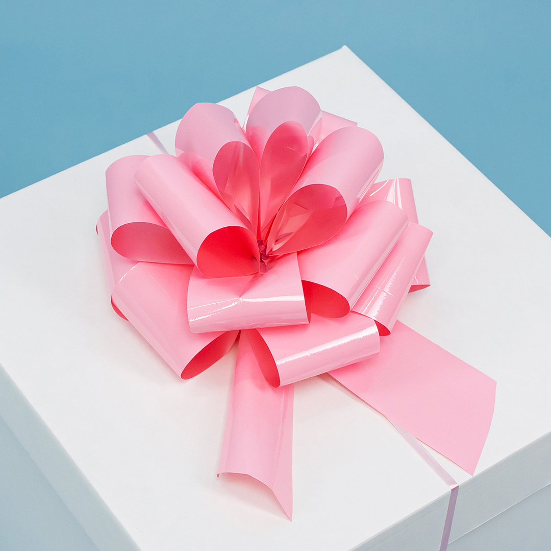Бант Шар, Розовый, Лаковый, 21 см, 1 шт. в упак. 