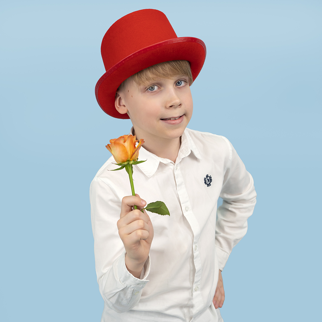 Шляпа, Цилиндр, фетр, Красный, 56-58 разм., 1 шт. 