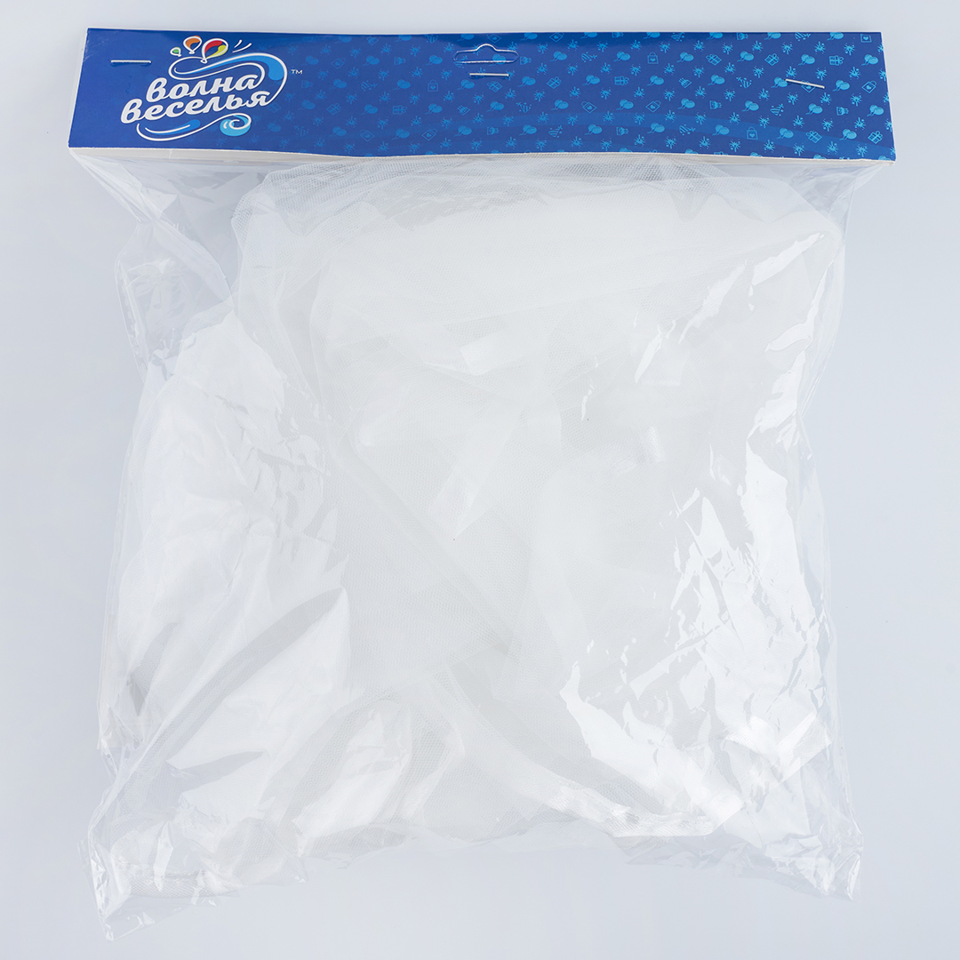 Фата с гребнем, 2 слоя, 60/80, Белый, 1 шт. 