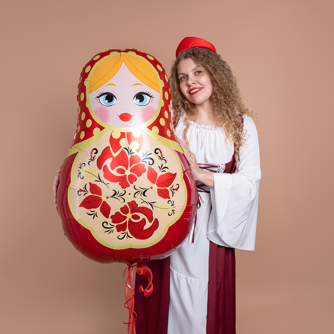 Шар (42''/107 см) Фигура, Матрешка, 1 шт. в уп.