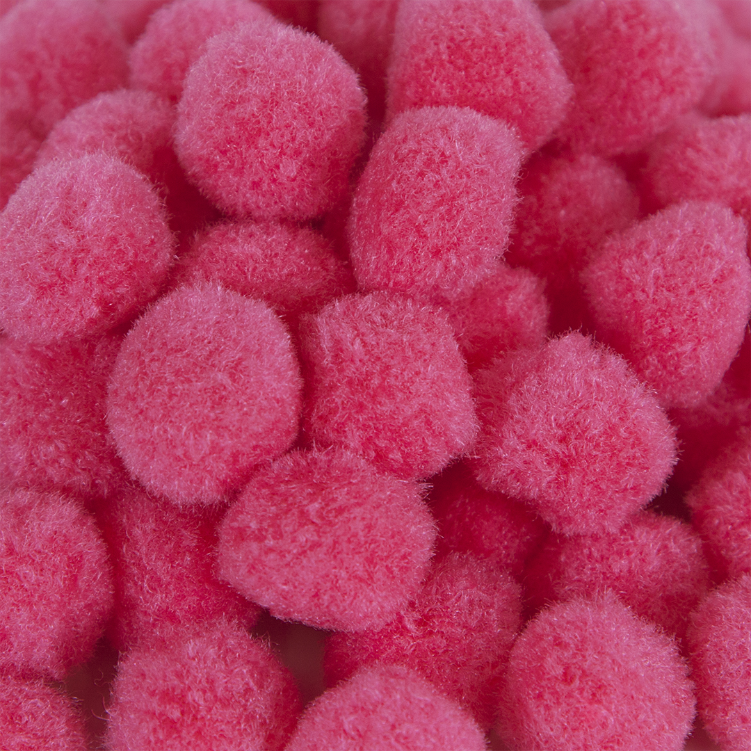 Декоративное украшение Помпончики, 2 см. Фуксия, 100 шт.