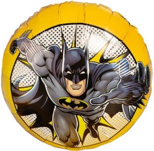 Шар (18''/46 см) Круг, Бэтмен, Дизайн №2, 1 шт. в уп. (цв.этик.)