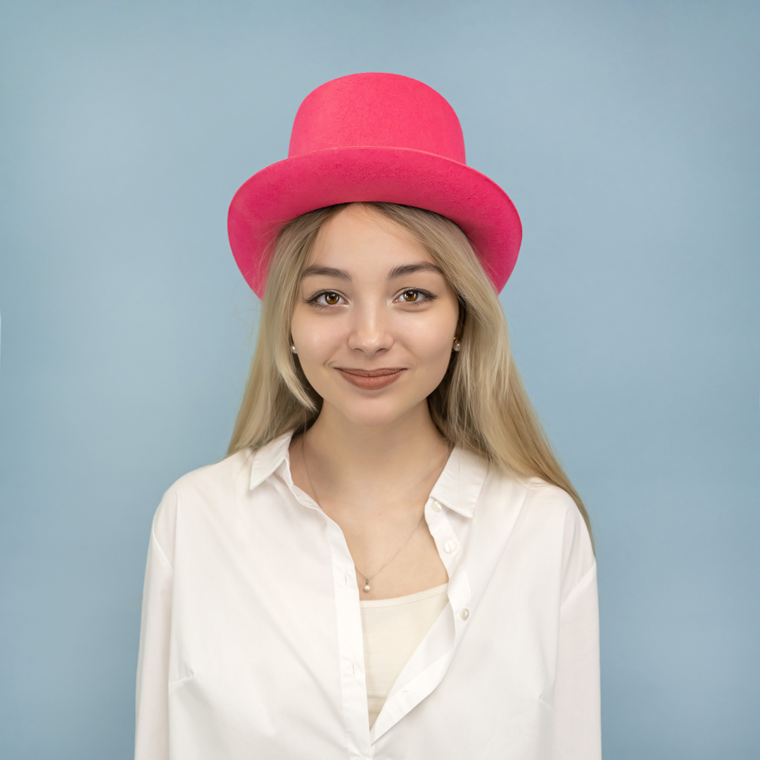 Шляпа, Цилиндр, фетр, Ярко-розовый, 56-58 разм., 1 шт. 