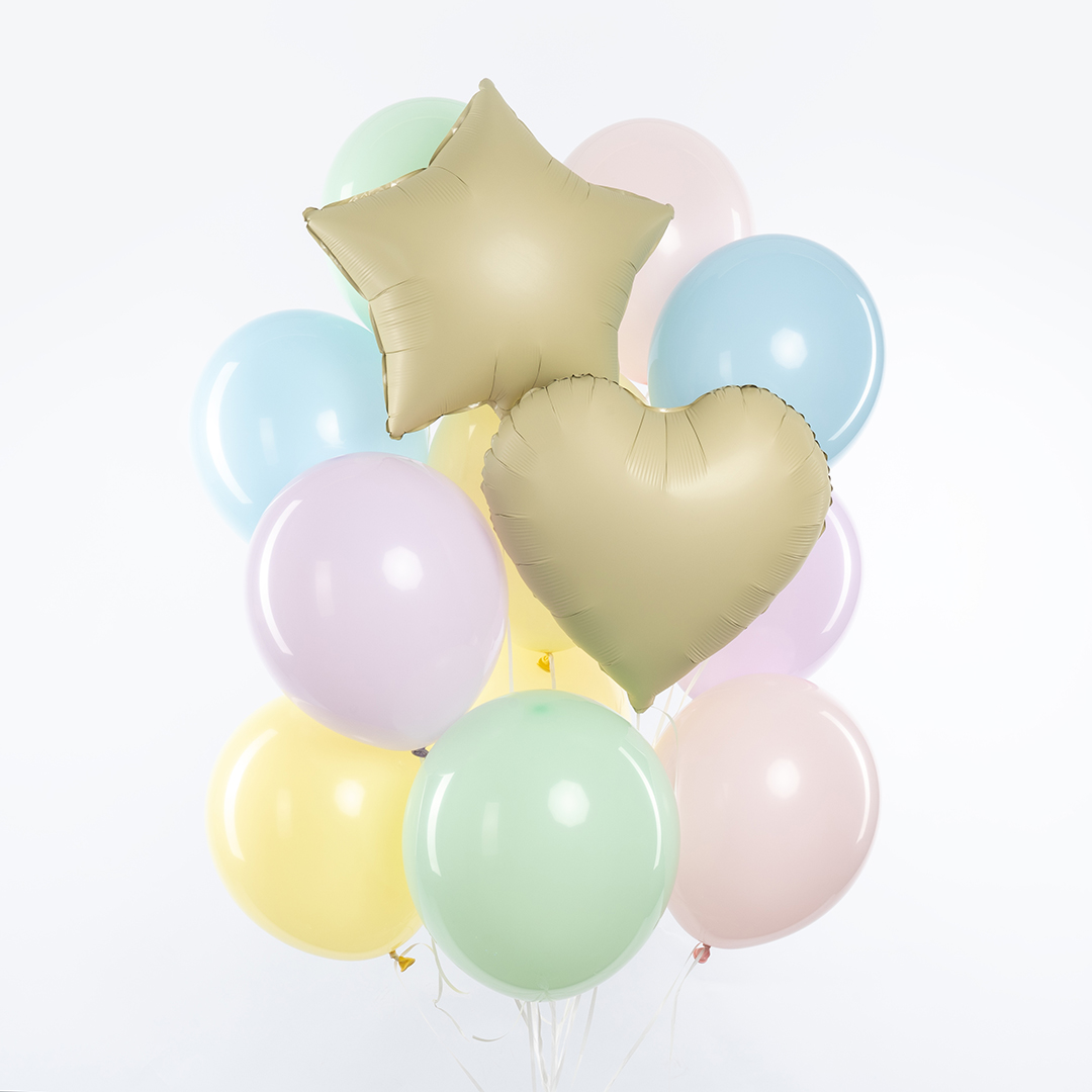 Шар (18''/46 см) Сердце, Светло-желтый, Сатин, 1 шт.