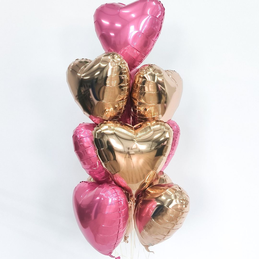 Шар (19''/48 см) Сердце, Розовый пион, 1 шт.