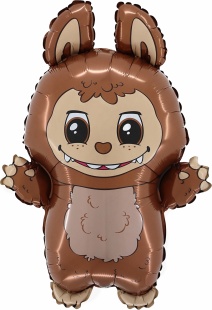 Шар (26''/66 см) Фигура, Плюшевый эльф, Коричневый, 1 шт.