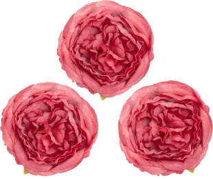 Пионовидная роза (бутон), искусственная, Ярко-розовый, 9 см, 3 шт. в упак. 