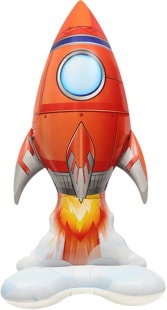Шар 3D (51''/130 см) Фигура на подставке, Ракета, 1 шт. в уп.