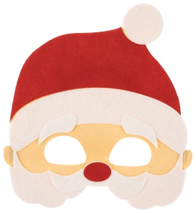 Маска карнавальная, из фетра, Дед Мороз, Красный, 18,8*20,5 см, 1 шт. 