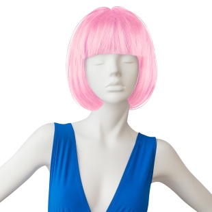 Парик карнавальный, 110 гр, Каре, Нежно-розовый, 1 шт. в упак. 