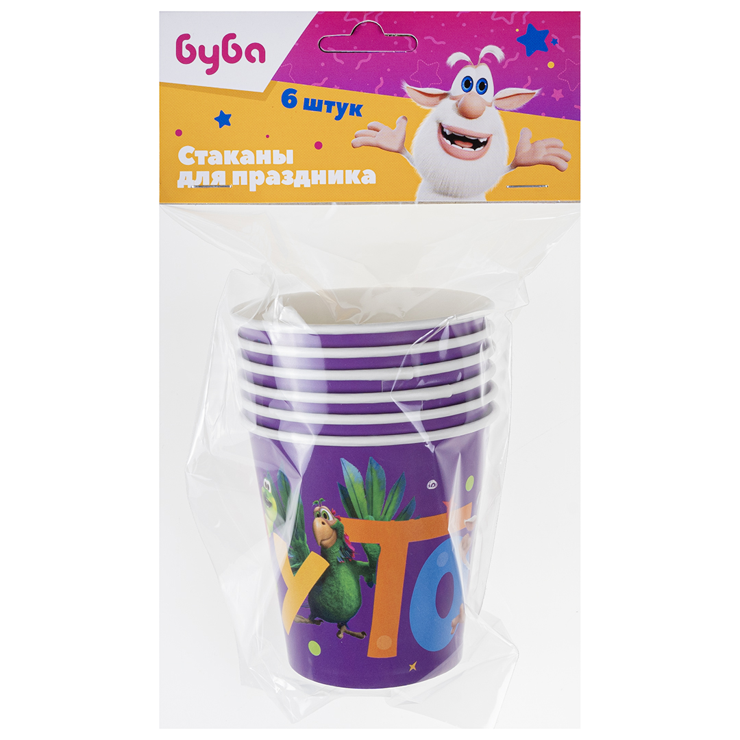 Стаканы (250 мл) Буба и друзья, 6 шт.