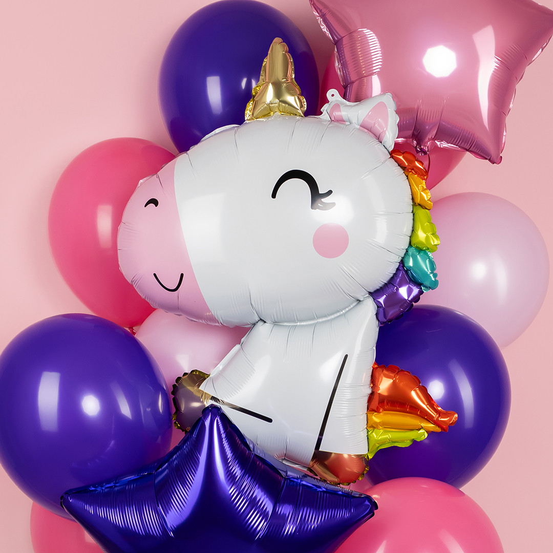 Шар (35''/89 см) Фигура, Милый единорог, 1 шт.