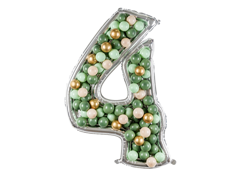 Шар (65''/165 см) Цифра, 4 Каркасная, 1 шт. в уп.