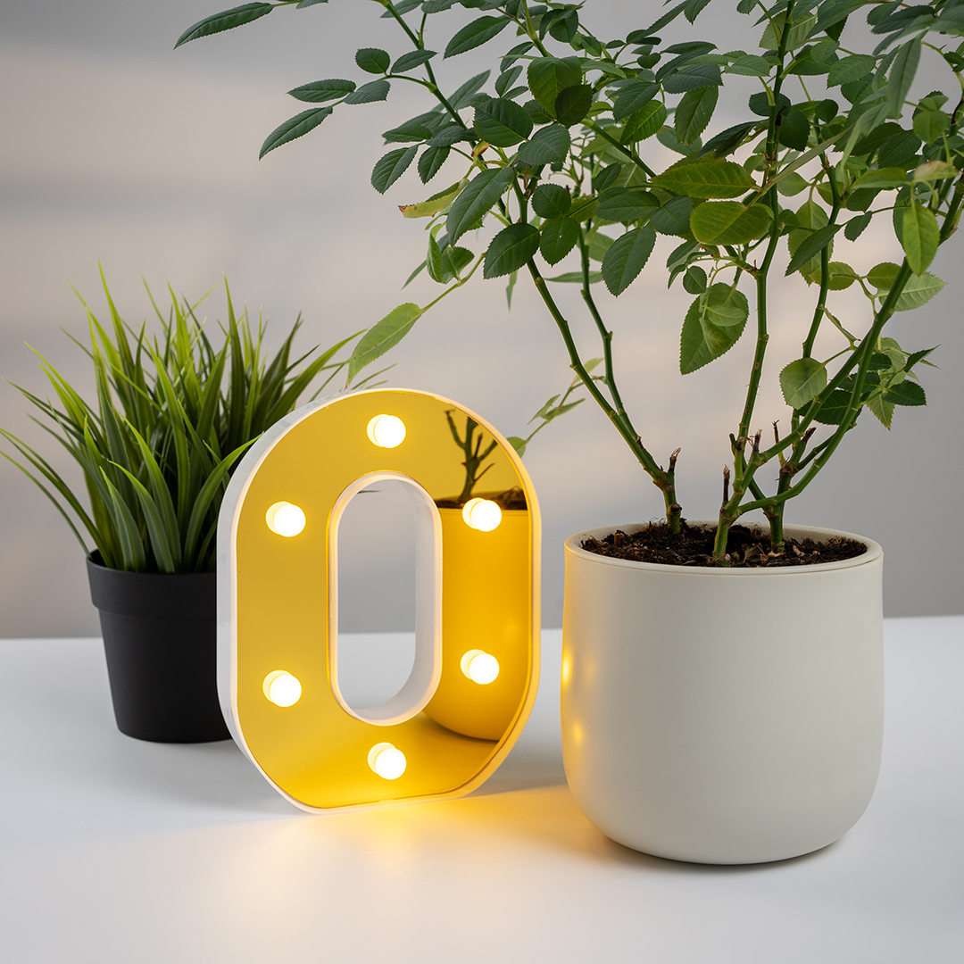 Световая фигура Цифра, 0, 16 см. Золото, 1 шт.