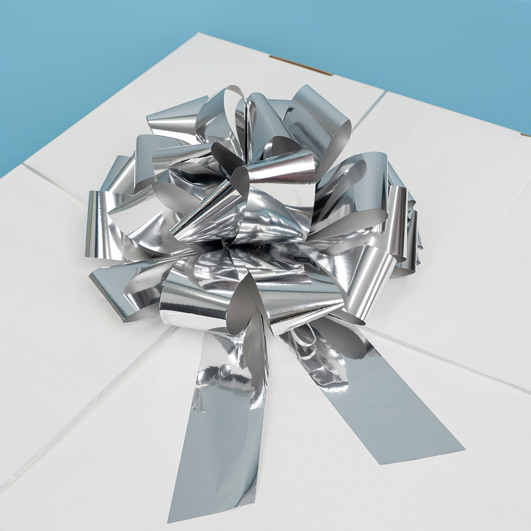 Бант Шар, Серебро, Металлик, 36 см, 1 шт. в упак. 