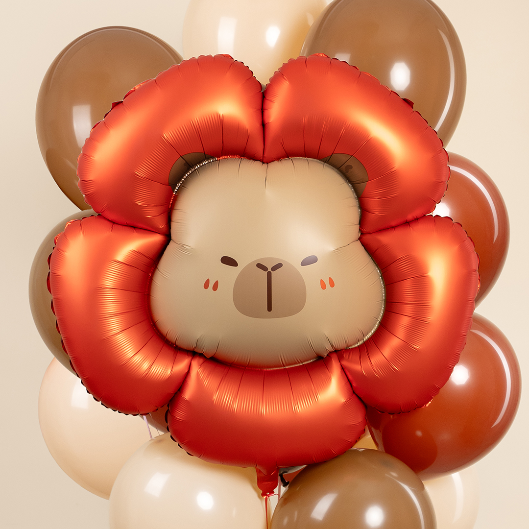 Шар (33''/84 см) Фигура, Капибара Цветочек, 1 шт.