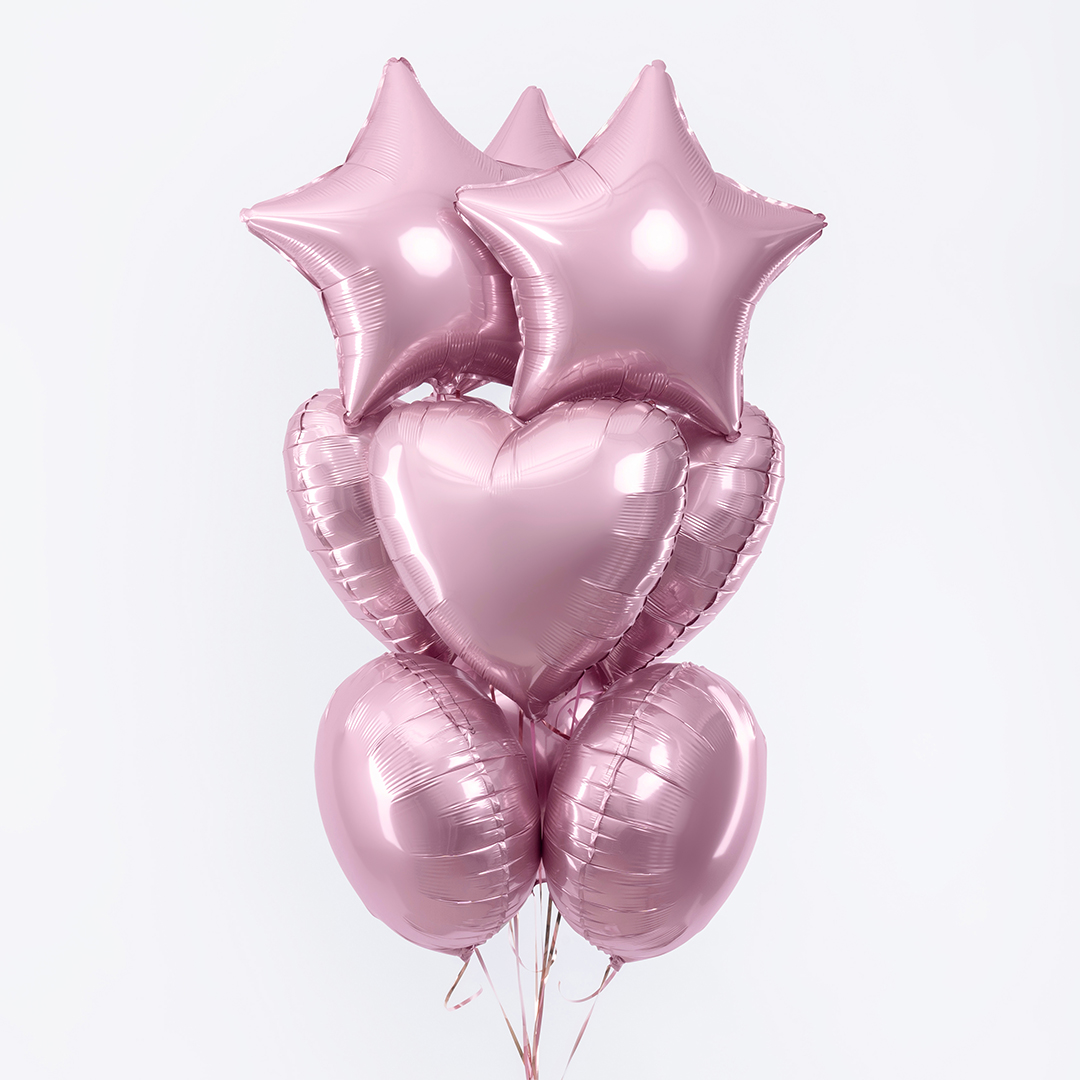 Шар (18''/46 см) Сердце, Розовый, Макарунс, 1 шт.