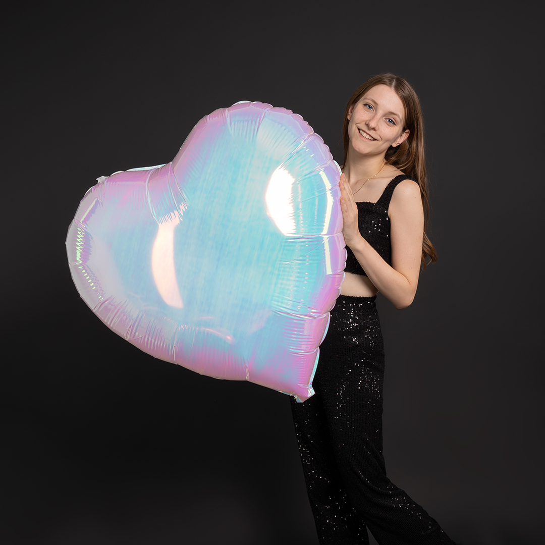 Шар (40''/102 см) Сердце, Жемчужный, Хамелеон, 1 шт. в уп.